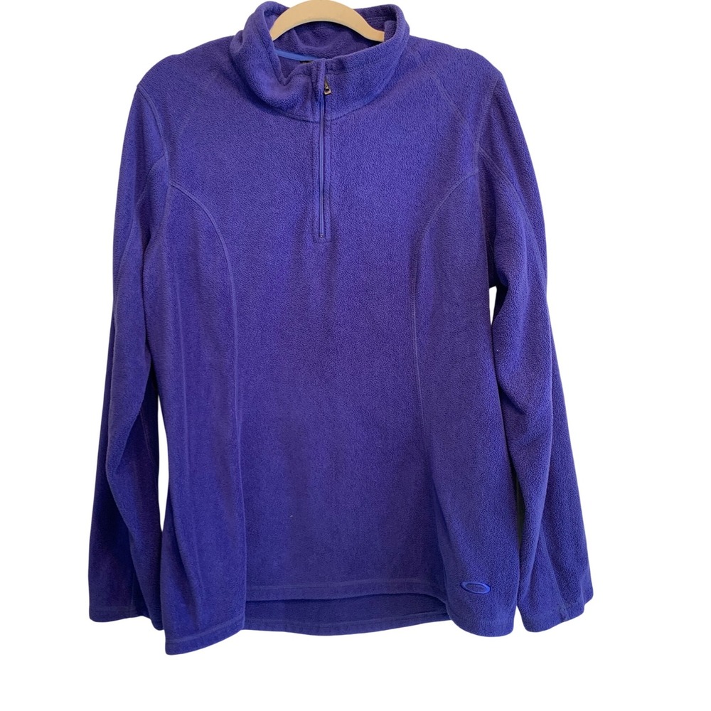 Oakley Womens XL Purple Quarter Zip Fleece Pullover Mock Neck Long Sleeve Top